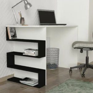 Γραφείο ArteLibre CLEORA Λευκό/Μαύρο Μοριοσανίδα/Μελαμίνη 120x60x74cm - Image 4