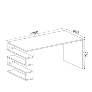 Γραφείο ArteLibre CLEORA Λευκό/Μαύρο Μοριοσανίδα/Μελαμίνη 120x60x74cm - Image 5