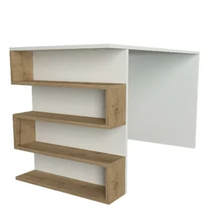 Γραφείο ArteLibre CLEORA Φυσικό/Λευκό Μοριοσανίδα/Μελαμίνη 120x60x74cm - Image 2