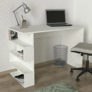 Γραφείο ArteLibre CLEORA Λευκό Μοριοσανίδα/Μελαμίνη 120x60x74cm - Image 3