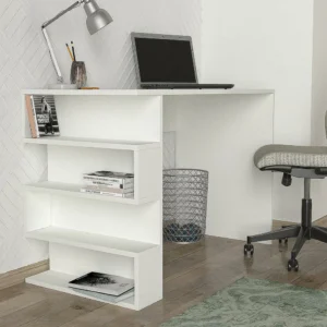 Γραφείο ArteLibre CLEORA Λευκό Μοριοσανίδα/Μελαμίνη 120x60x74cm - Image 4