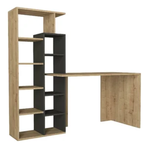 Γραφείο-Βιβλιοθήκη ArteLibre PRIMO Sapphire/Ανθρακί Μοριοσανίδα/Μελαμίνη 152x60x74/148cm