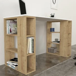 Γραφείο ArteLibre WIMSEY Λευκό/Sapphire Μοριοσανίδα/Μελαμίνη 140x60x74cm - Image 5