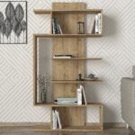 Βιβλιοθήκη ArteLibre JADE Φυσικό Μοριοσανίδα/Μελαμίνη 90x22x172cm - Image 3