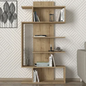 Βιβλιοθήκη ArteLibre JADE Φυσικό Μοριοσανίδα/Μελαμίνη 90x22x172cm - Image 3