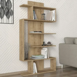 Βιβλιοθήκη ArteLibre JADE Φυσικό Μοριοσανίδα/Μελαμίνη 90x22x172cm - Image 4