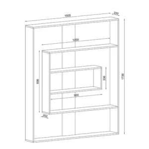 Βιβλιοθήκη ArteLibre POIROT Λευκό/Καρυδί Μοριοσανίδα/Μελαμίνη 150x22x175cm - Image 5