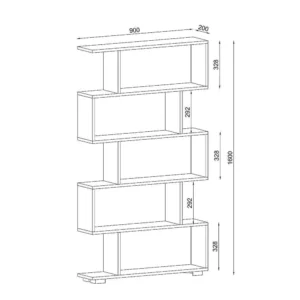 Βιβλιοθήκη ArteLibre MONTONI Λευκό Μοριοσανίδα/Μελαμίνη 90x20x160cm - Image 5