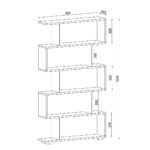 Βιβλιοθήκη ArteLibre MONTONI Φυσικό Μοριοσανίδα/Μελαμίνη 90x20x160cm - Image 5