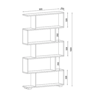 Βιβλιοθήκη ArteLibre MONTONI Cordoba Μοριοσανίδα/Μελαμίνη 90x20x160cm - Image 5