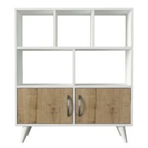 Βιβλιοθήκη ArteLibre SYMI Λευκό/Φυσικό Μοριοσανίδα/Μελαμίνη 90x22x105cm - Image 3