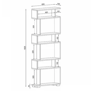 Βιβλιοθήκη ArteLibre OSMOND Φυσικό Μοριοσανίδα/Μελαμίνη 60x20x157cm - Image 5
