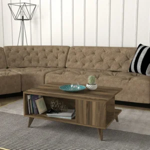 Τραπεζάκι Σαλονιού ArteLibre ALONISOS Καρυδί Μοριοσανίδα/Μελαμίνη 90x60x39cm - Image 4