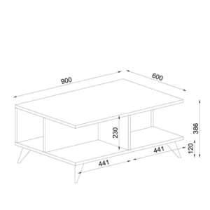 Τραπεζάκι Σαλονιού ArteLibre ALONISOS Καρυδί Μοριοσανίδα/Μελαμίνη 90x60x39cm - Image 6