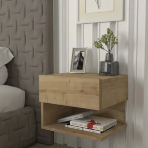 Κομοδίνο ArteLibre ABELL Φυσικό Μοριοσανίδα/Μελαμίνη 40x35x32cm - Image 4