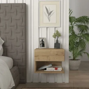 Κομοδίνο ArteLibre ABELL Φυσικό Μοριοσανίδα/Μελαμίνη 40x35x32cm - Image 5