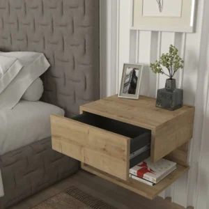 Κομοδίνο ArteLibre ABELL Φυσικό Μοριοσανίδα/Μελαμίνη 40x35x32cm - Image 6