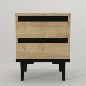 Κομοδίνο ArteLibre ABBOT Φυσικό/Μαύρο Μοριοσανίδα/Μελαμίνη 40x35x50.6cm - Image 3