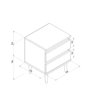 Κομοδίνο ArteLibre ABBOT Φυσικό/Μαύρο Μοριοσανίδα/Μελαμίνη 40x35x50.6cm - Image 7