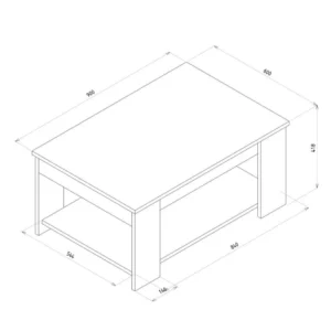 Τραπεζάκι Σαλονιού ArteLibre ALDEN Λευκό/Φυσικό Μοριοσανίδα/Μελαμίνη 90x60x42cm - Image 6