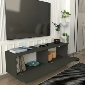 Έπιπλο Τηλεόρασης ArteLibre ALFEN Ανθρακί Μοριοσανίδα/Μελαμίνη 120x35x38cm - Image 6