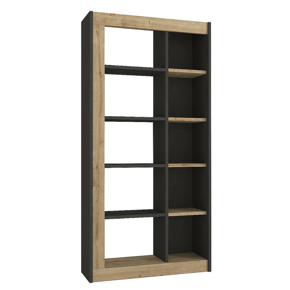 Βιβλιοθήκη ArteLibre ARAI Φυσικό/Ανθρακί Μοριοσανίδα/Μελαμίνη 75x25x148cm Βιβλιοθήκη ArteLibre ARAI Φυσικό/Ανθρακί Μοριοσανίδα/Μελαμίνη 75x25x148cm