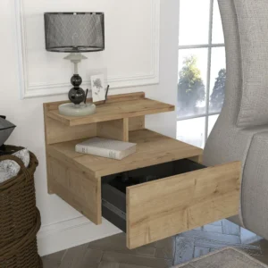 Κομοδίνο ArteLibre AREND Φυσικό Μοριοσανίδα/Μελαμίνη 40x35x32cm - Image 6