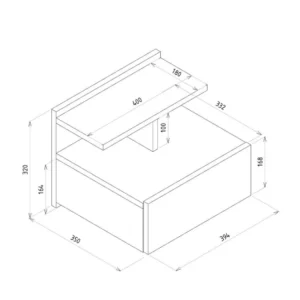 Κομοδίνο ArteLibre AREND Φυσικό Μοριοσανίδα/Μελαμίνη 40x35x32cm - Image 7