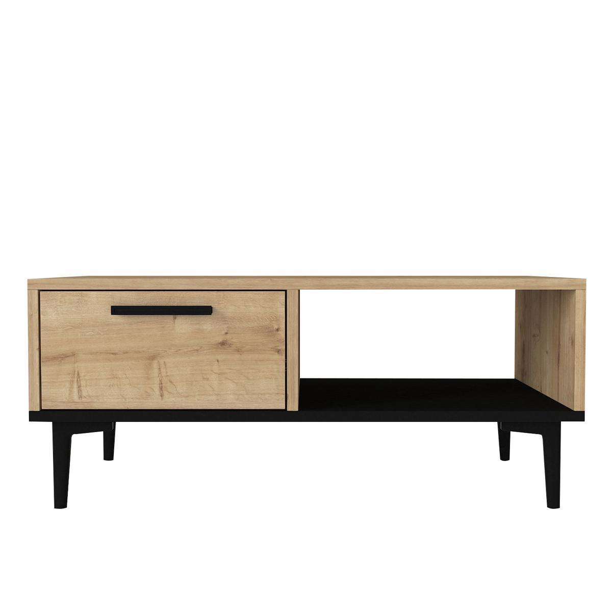 Τραπεζάκι Σαλονιού ArteLibre BANNO Φυσικό/Μαύρο Μοριοσανίδα/Μελαμίνη 90x60x38cm Τραπεζάκι Σαλονιού ArteLibre BANNO Φυσικό/Μαύρο Μοριοσανίδα/Μελαμίνη 90x60x38cm