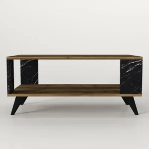 Τραπεζάκι Σαλονιού ArteLibre BICKEL Καρυδί/Μαύρο Μοριοσανίδα/Μελαμίνη 90x54x42cm - Image 2