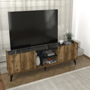 Έπιπλο Τηλεόρασης ArteLibre BINNEY Καφέ Μοριοσανίδα/Μελαμίνη 180x33x51cm - Image 5