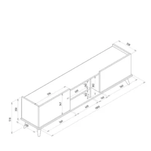 Έπιπλο Τηλεόρασης ArteLibre BINNEY Καφέ Μοριοσανίδα/Μελαμίνη 180x33x51cm - Image 7