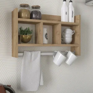 Ράφι Τοίχου ArteLibre DRAPER Φυσικό Μοριοσανίδα/Μελαμίνη 64x14x35cm - Image 4