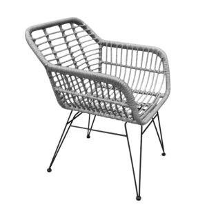 Καρέκλα Κήπου ArteLibre TERESINA Γκρι/Μαύρο Μέταλλο/Rattan 58x59x81cm