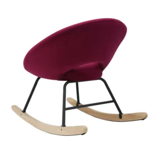 Πολυθρόνα Κουνιστή ArteLibre AIDEN Κόκκινο Βελούδο/Μέταλλο/Ξύλο 73.5x85x73cm - Image 3