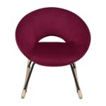 Πολυθρόνα Κουνιστή ArteLibre AIDEN Κόκκινο Βελούδο/Μέταλλο/Ξύλο 73.5x85x73cm - Image 4