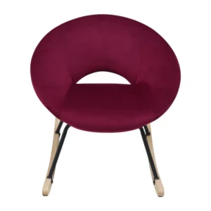 Πολυθρόνα Κουνιστή ArteLibre AIDEN Κόκκινο Βελούδο/Μέταλλο/Ξύλο 73.5x85x73cm - Image 4