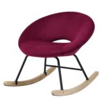 Πολυθρόνα Κουνιστή ArteLibre AIDEN Κόκκινο Βελούδο/Μέταλλο/Ξύλο 73.5x85x73cm - Image 5