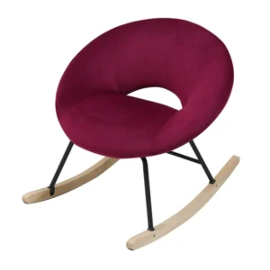 Πολυθρόνα Κουνιστή ArteLibre AIDEN Κόκκινο Βελούδο/Μέταλλο/Ξύλο 73.5x85x73cm - Image 6