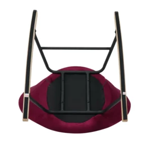 Πολυθρόνα Κουνιστή ArteLibre AIDEN Κόκκινο Βελούδο/Μέταλλο/Ξύλο 73.5x85x73cm - Image 7