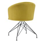 Πολυθρόνα ArteLibre JOHAN Κίτρινο Βελούδο/Μέταλλο 63x51x78cm - Image 3