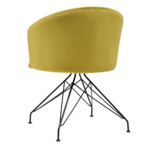 Πολυθρόνα ArteLibre JOHAN Κίτρινο Βελούδο/Μέταλλο 63x51x78cm - Image 3