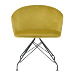 Πολυθρόνα ArteLibre JOHAN Κίτρινο Βελούδο/Μέταλλο 63x51x78cm - Image 4
