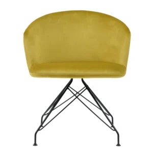 Πολυθρόνα ArteLibre JOHAN Κίτρινο Βελούδο/Μέταλλο 63x51x78cm - Image 4