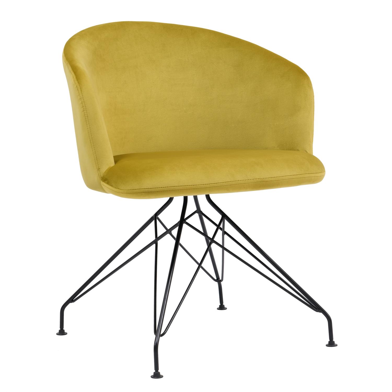Πολυθρόνα ArteLibre JOHAN Κίτρινο Βελούδο/Μέταλλο 63x51x78cm Πολυθρόνα ArteLibre JOHAN Κίτρινο Βελούδο/Μέταλλο 63x51x78cm