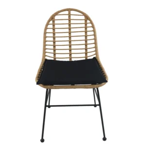Καρέκλα Κήπου ArteLibre ACCIUS Φυσικό/Μαύρο Μέταλλο/Rattan 49x56x84cm - Image 3