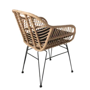 Καρέκλα Κήπου ArteLibre ACTORIUS Φυσικό/Μαύρο Μέταλλο/Rattan 57x53x81cm - Image 2