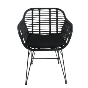 Καρέκλα Κήπου ArteLibre ACTORIUS Μαύρο Μέταλλο/Rattan 57x53x81cm - Image 2