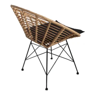 Καρέκλα Κήπου ArteLibre AELIUS Φυσικό/Μαύρο Μέταλλο/Rattan 72x62x78cm - Image 2