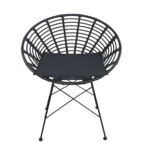 Καρέκλα Κήπου ArteLibre AELIUS Μαύρο Μέταλλο/Rattan 72x62x78cm - Image 2